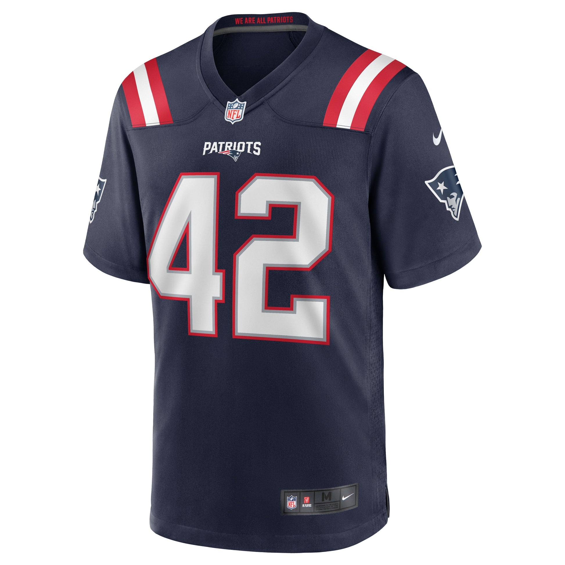 J.J. Taylor New England Patriots Nike Team Game Jersey - Navy football jersey product view 2