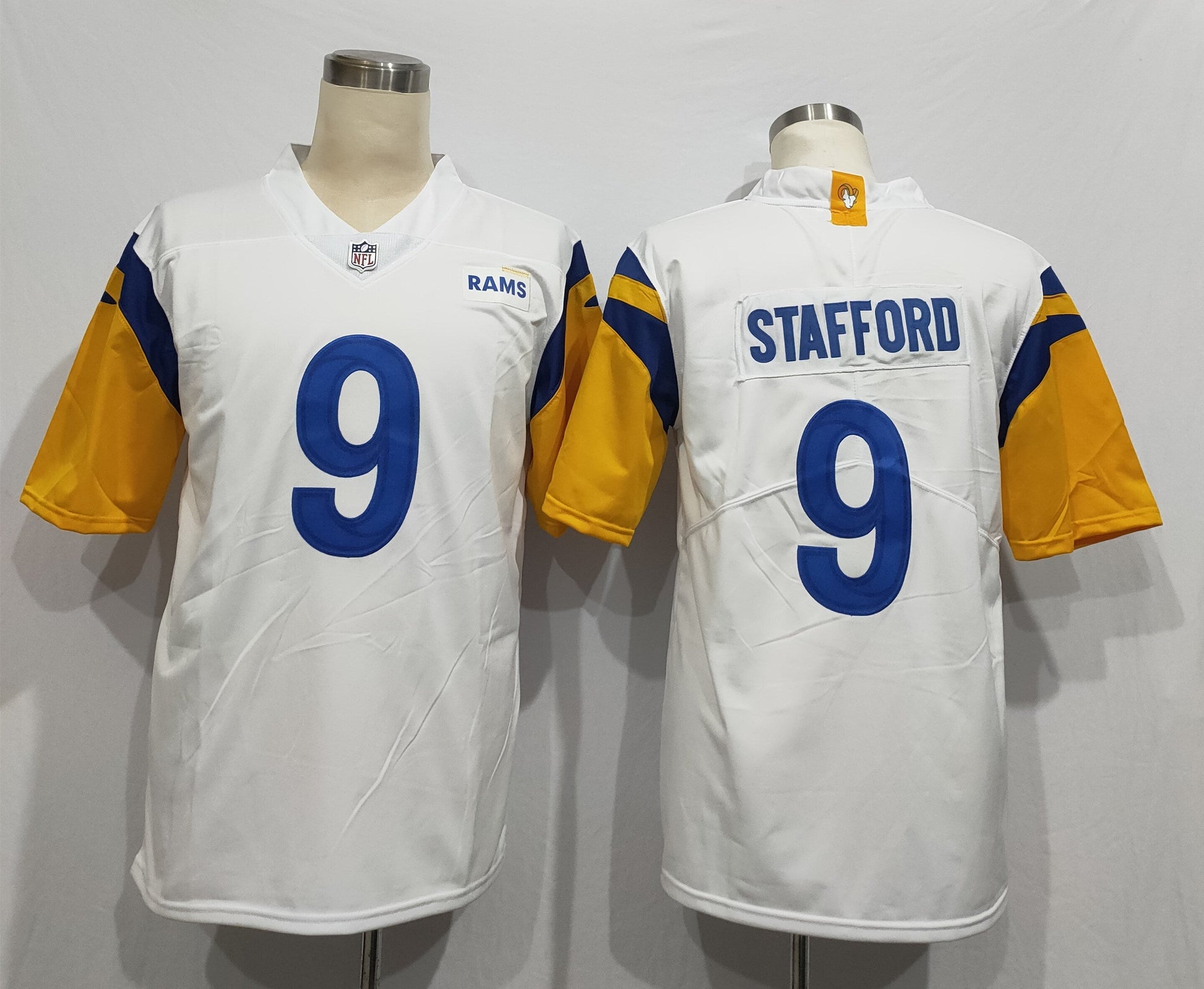 Men's Los Angeles Rams Matthew Stafford #9 White Legend Jersey1 football jersey product view 1