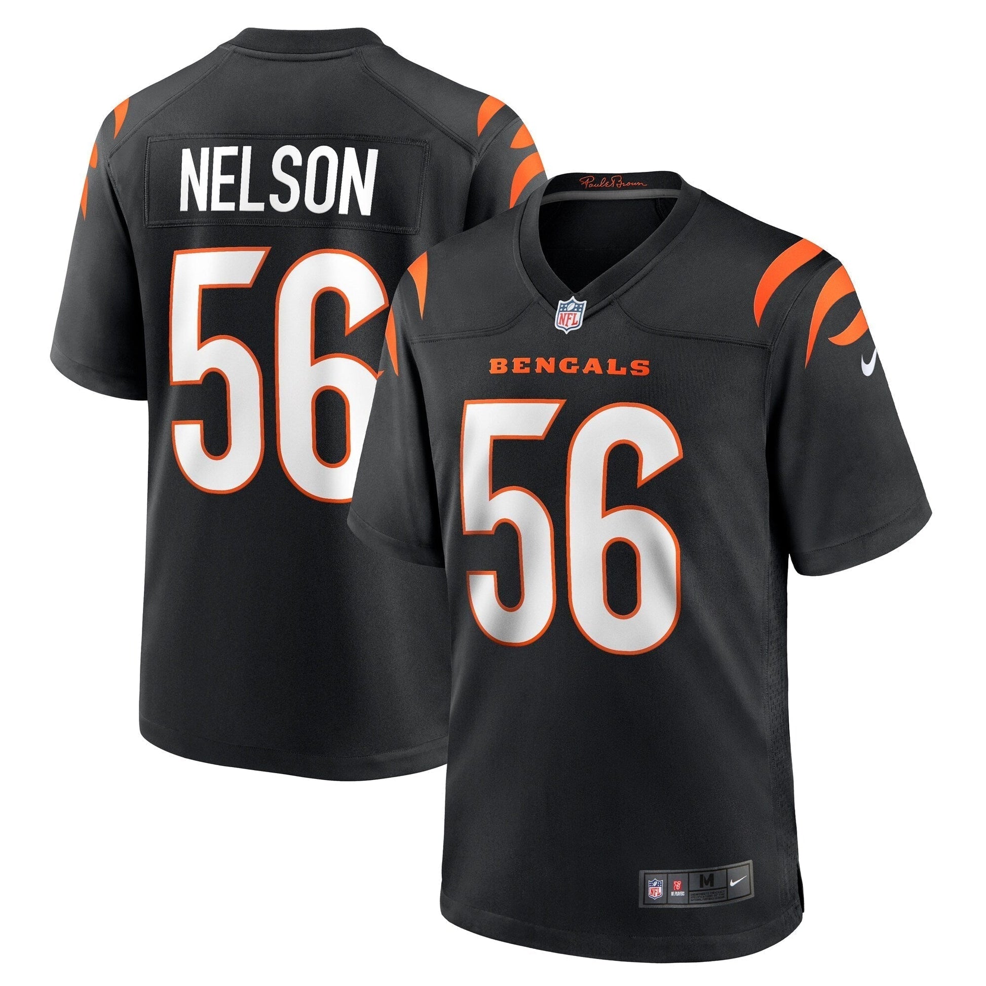 Garrett Nelson Cincinnati Bengals Nike Game Jersey - Black football jersey product view 1