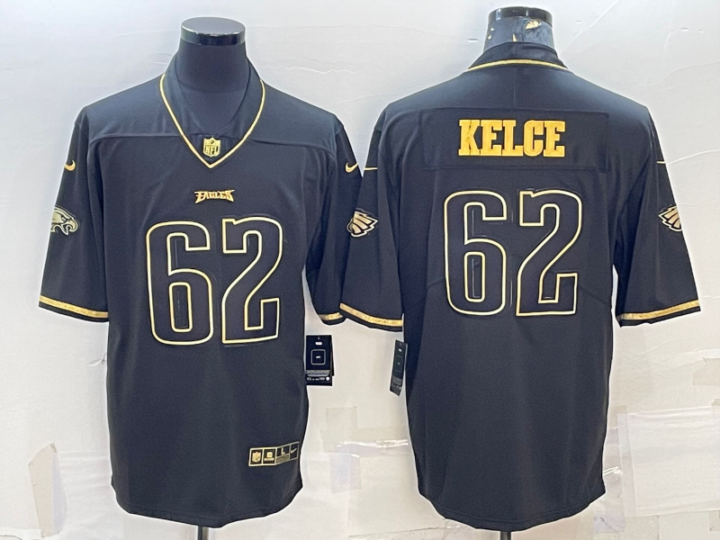 Men's Philadelphia Eagles Jason Kelce #62 Black Player Jersey1 football jersey product view 1