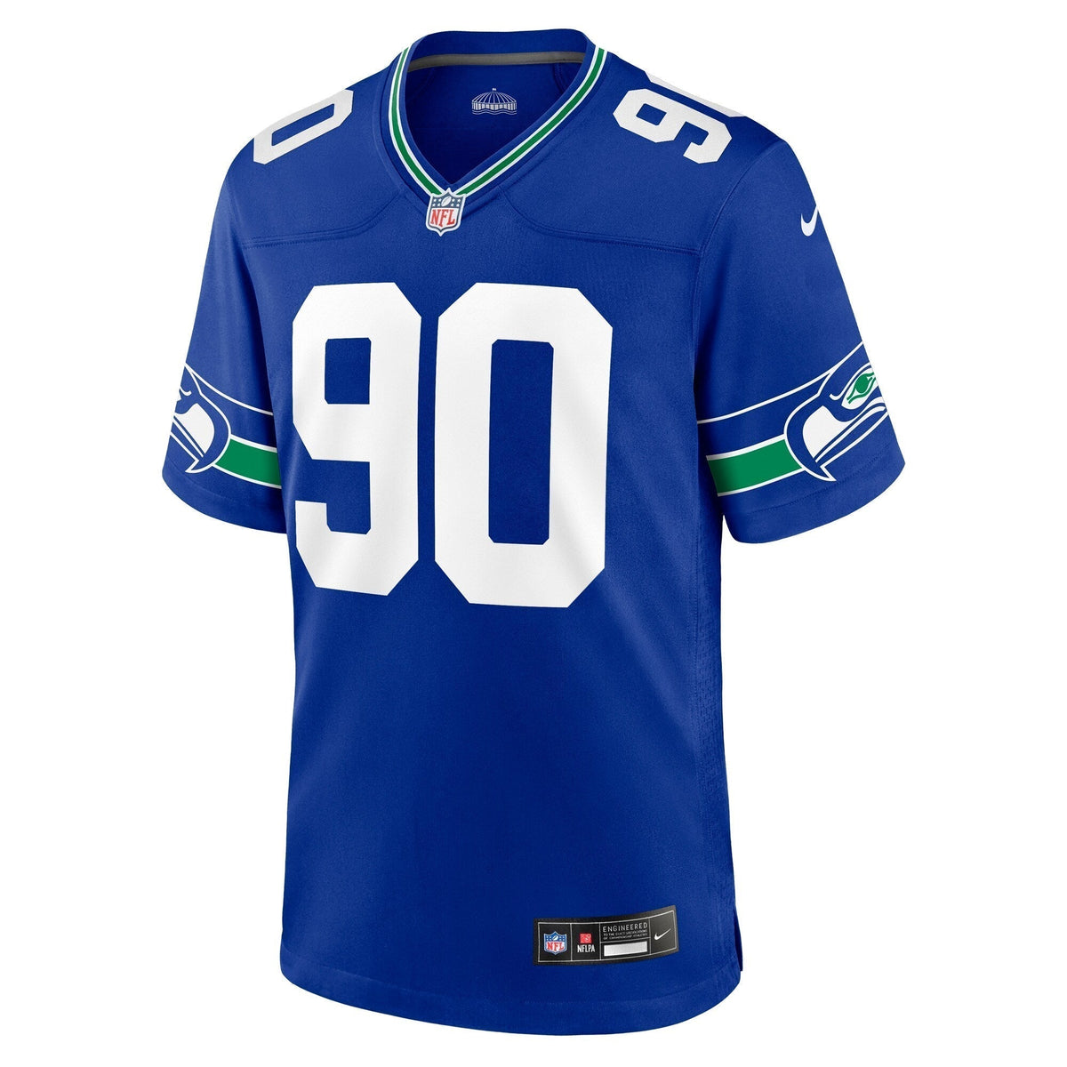 Jarran Reed Seattle Seahawks Nike Throwback Game Jersey - Royal football jersey product view 2