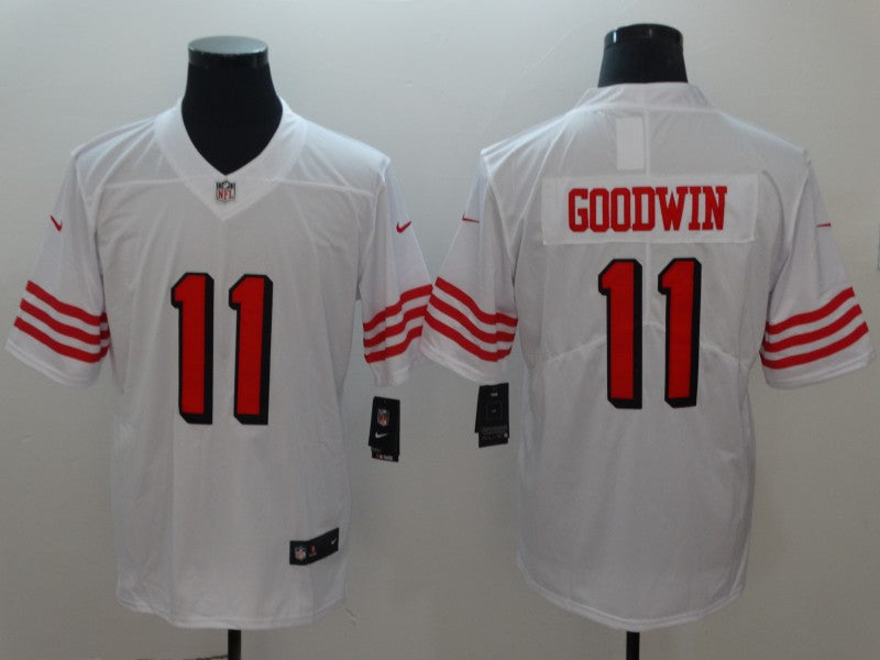 Men's San Francisco 49ers Marquise Goodwin #11 White Game Jersey1 football jersey product view 1