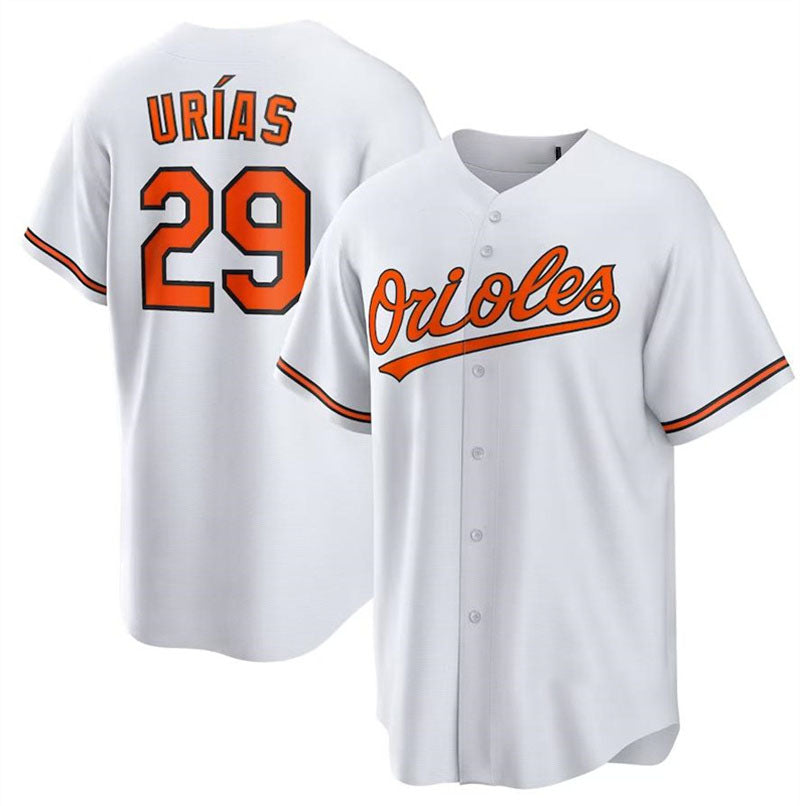 Baltimore Orioles #29 Ram¨®n Ur¨ªas White Authentic Player Jersey Baseball Jerseys baseball jersey product view 1