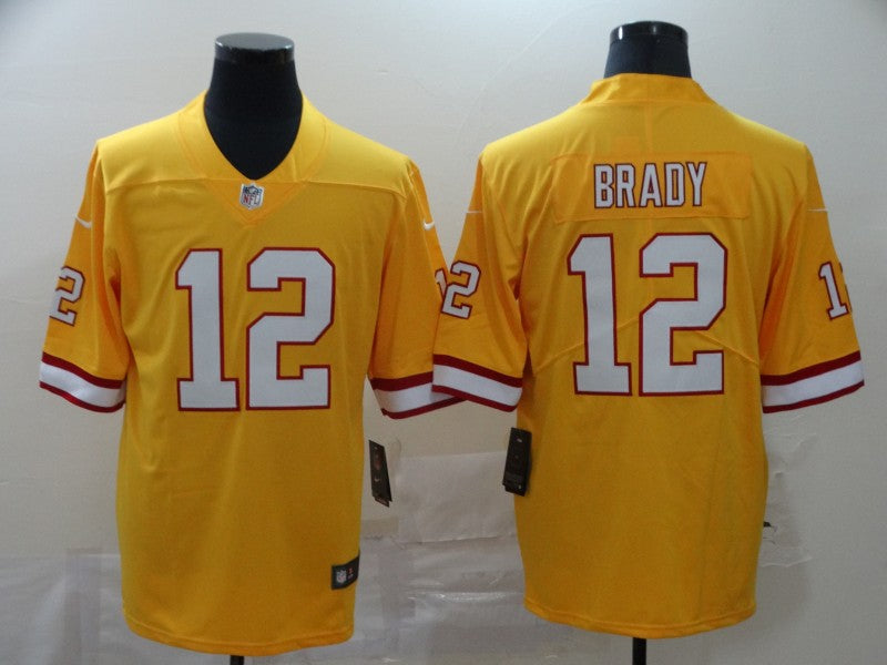 Men's Tampa Bay Buccaneers Tom Brady #12 Yellow Game Jersey1 football jersey product view 1