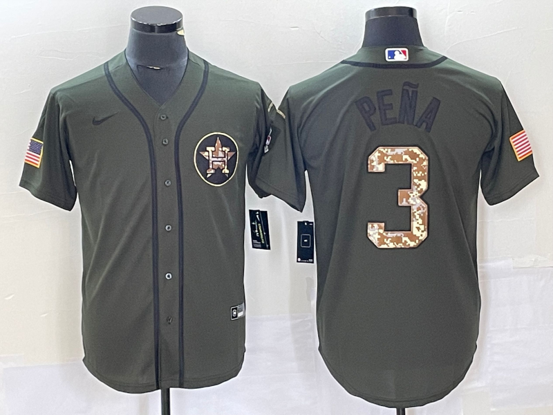 Men's Houston Astros Jeremy Pena #3 Green Replica Player Jersey1 baseball jersey product view 1