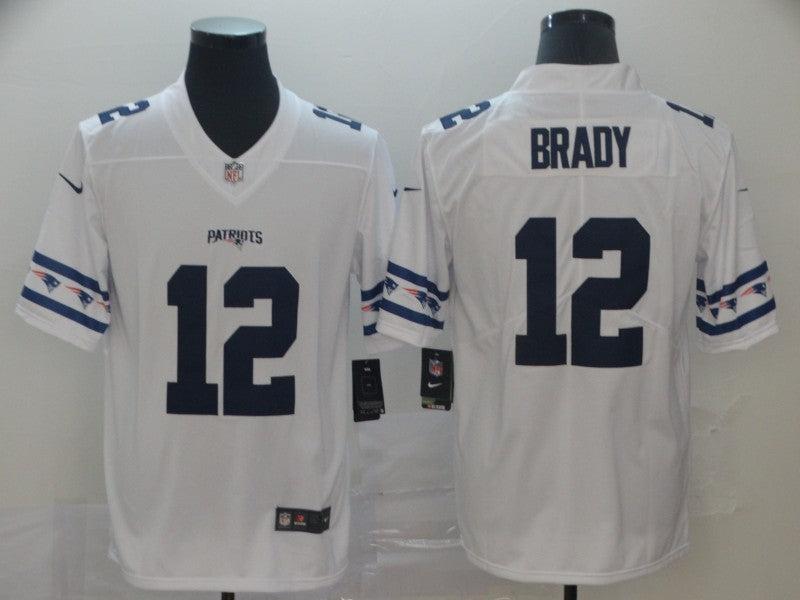 Men's New England Patriots Tom Brady #12 White Game Jersey1 football jersey product view 1