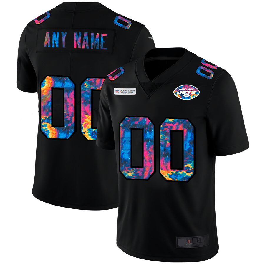 Custom1 New York Jets Multi-Color Black 2020 Crucial Catch Vapor Untouchable Limited Jersey1 American Stitched Jersey1 Football Jerseys football jersey product view 1