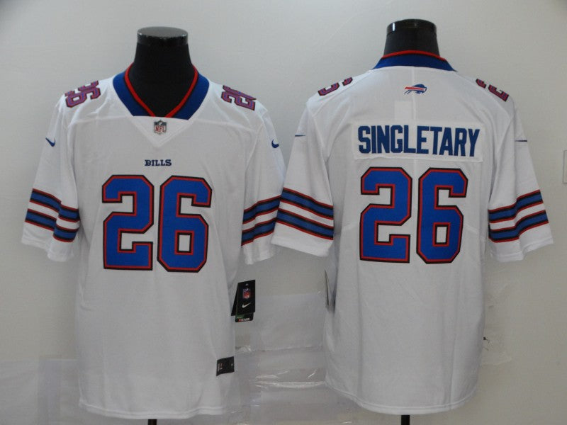 Men's Buffalo Bills Devin Singletary #26 White Game Player Jersey1 football jersey product view 1