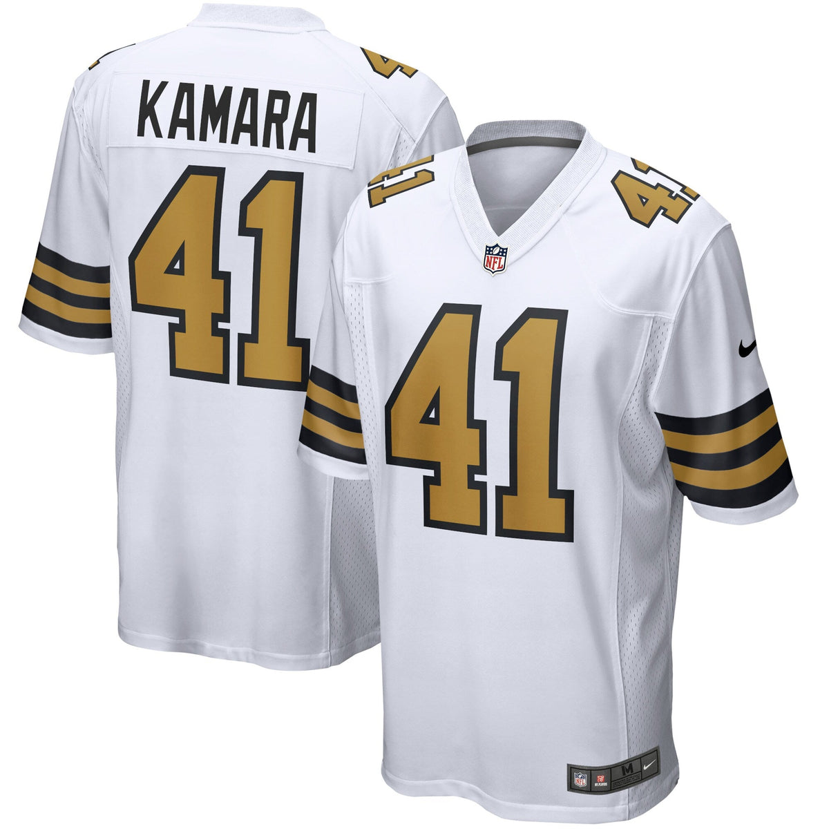 Alvin Kamara New Orleans Saints Nike Alternate Game Jersey - White football jersey product view 1