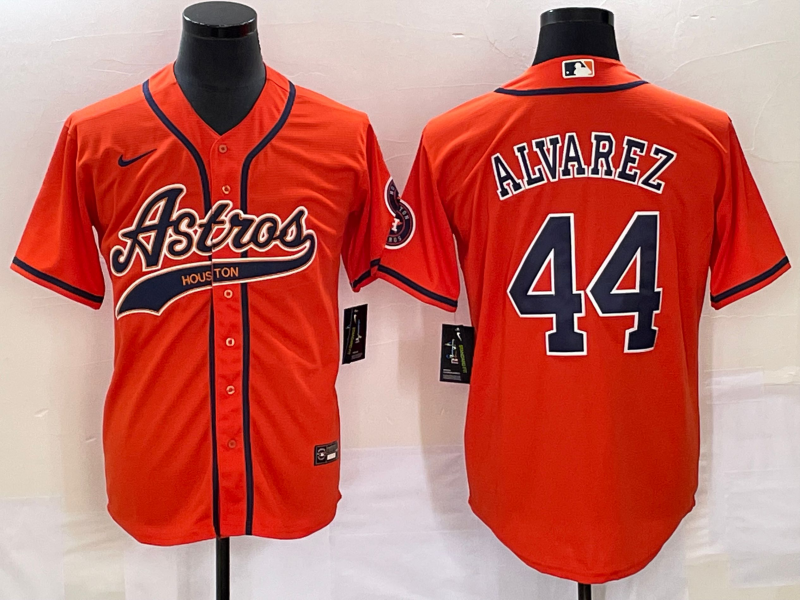 Men's Houston Astros Yordan Alvarez #44 Orange Replica Jersey Joint Edition baseball jersey product view 1