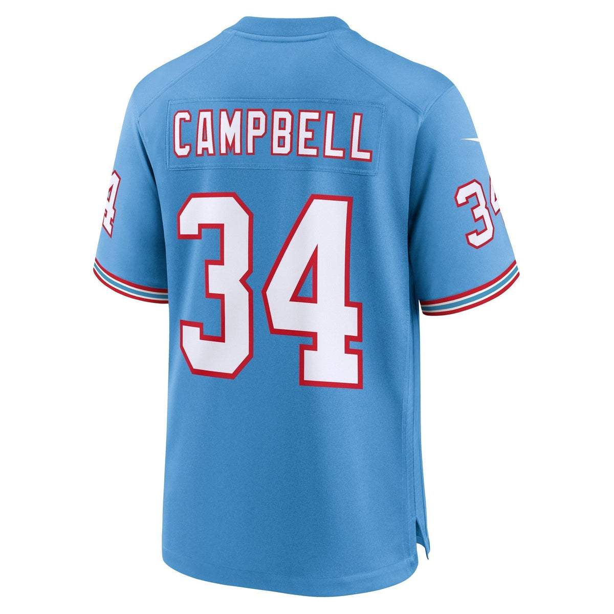 Earl Campbell Tennessee Titans Nike Oilers Throwback Retired Game Jersey - Light Blue football jersey product view 3