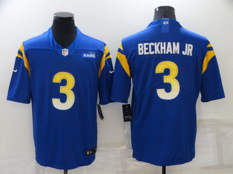 Men's Los Angeles Rams Odell Beckham Jr. #3 Blue Game Jersey1 football jersey product view 1