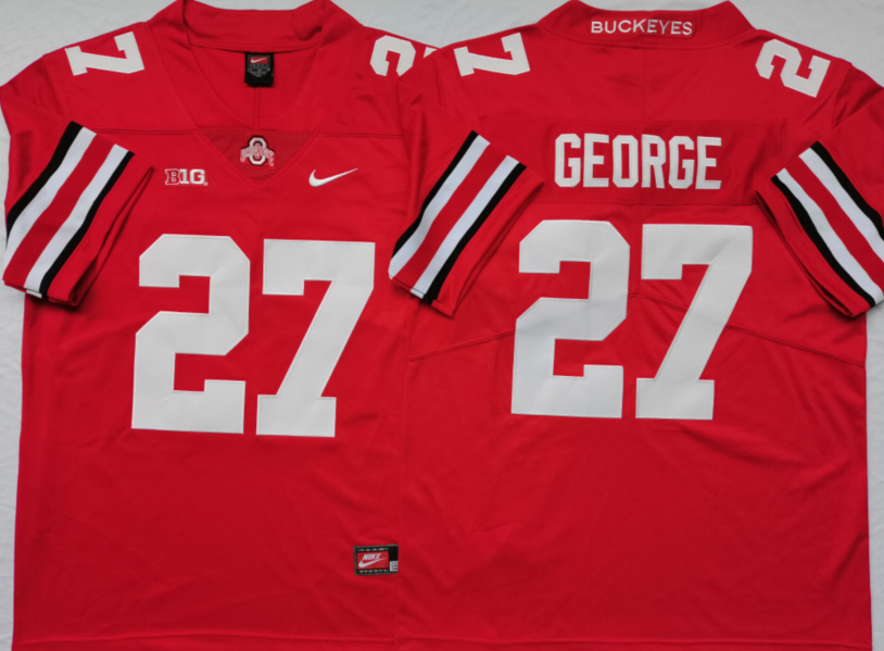 Men's Ohio State Buckeyes Eddie George #27 Scarlet Player Game Jersey sports jersey product view 1