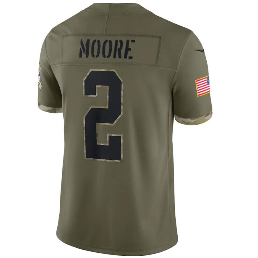 C.Panthers #2 DJ Moore Olive 2022 Salute To Servic Player Football Jerseys football jersey product view 1