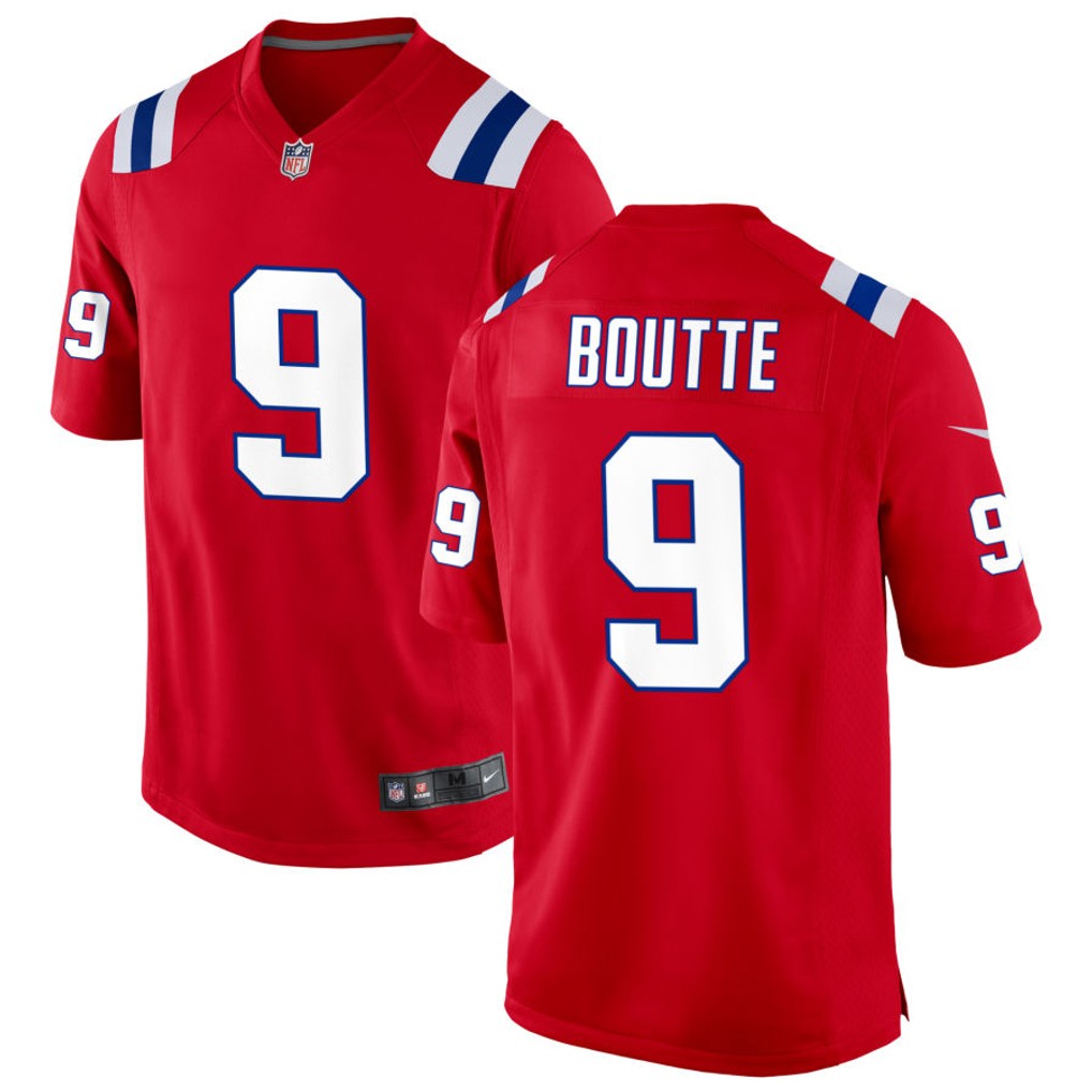 Kayshon Boutte New England Patriots Jersey - Red football jersey product view 1
