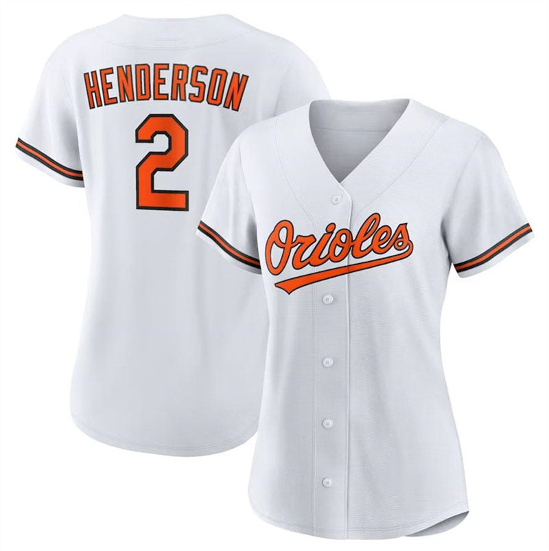 Baltimore Orioles #2 Gunnar Henderson White Authentic Player Jersey Baseball Jerseys baseball jersey product view 1