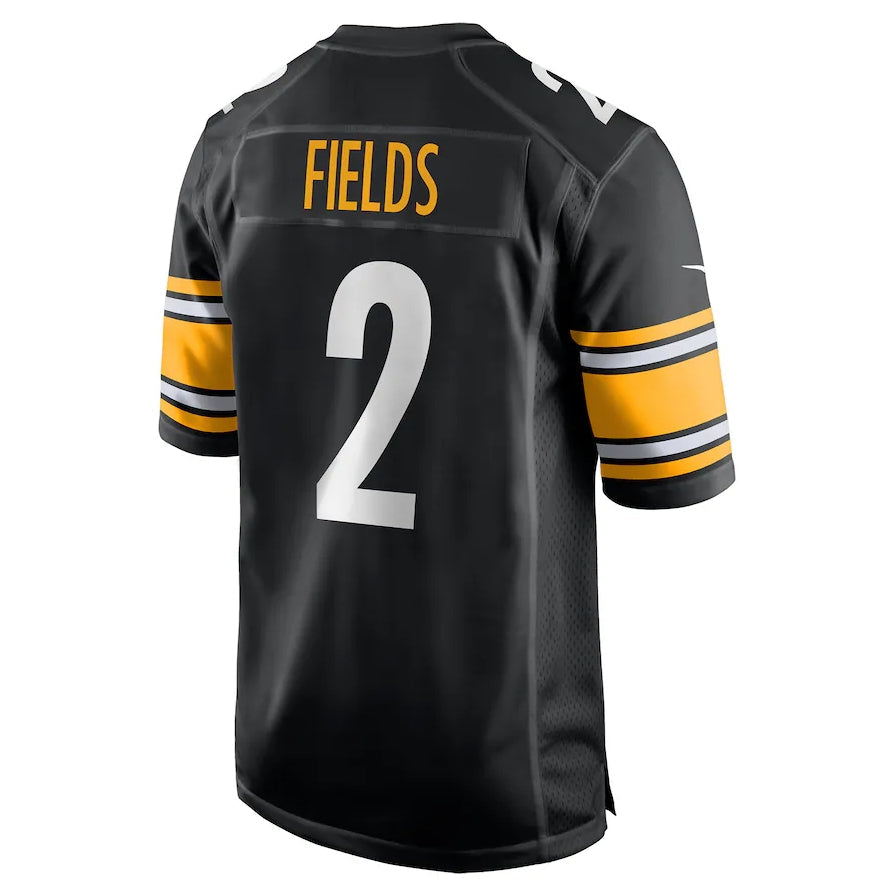 P.Steelers #2 Justin Fields Player Black Game Jersey Stitched American Football Jerseys football jersey product view 1