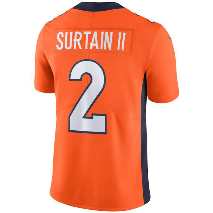 D.Broncos #2 Patrick Surtain II Player Orange Vapor Untouchable Limited Football Jerseys football jersey product view 1