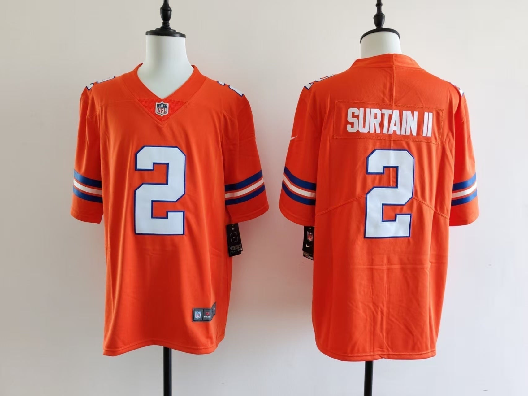 Men's Denver Broncos Patrick Surtain II Jersey-Orange football jersey product view 1