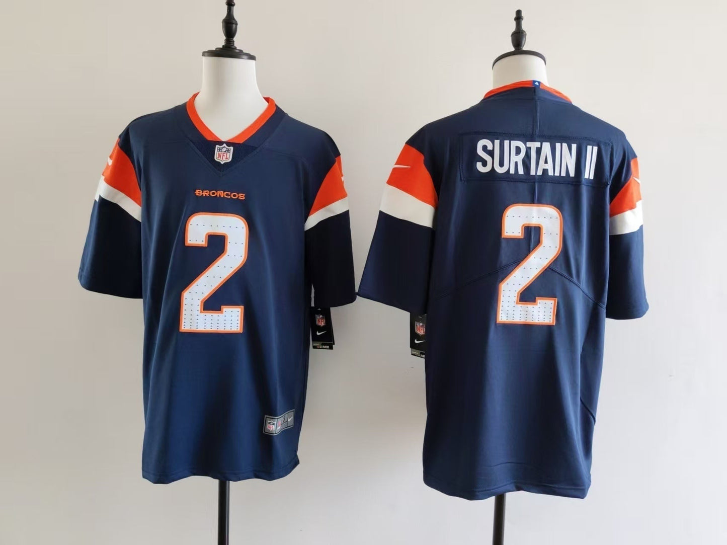 Men's Denver Broncos Patrick Surtain II Jersey-Blue football jersey product view 1
