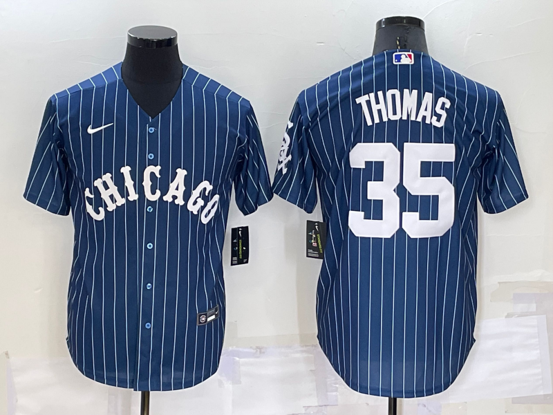 Men's Chicago White Sox Frank Thomas #35 Blue Replica Baseball Jersey baseball jersey product view 1