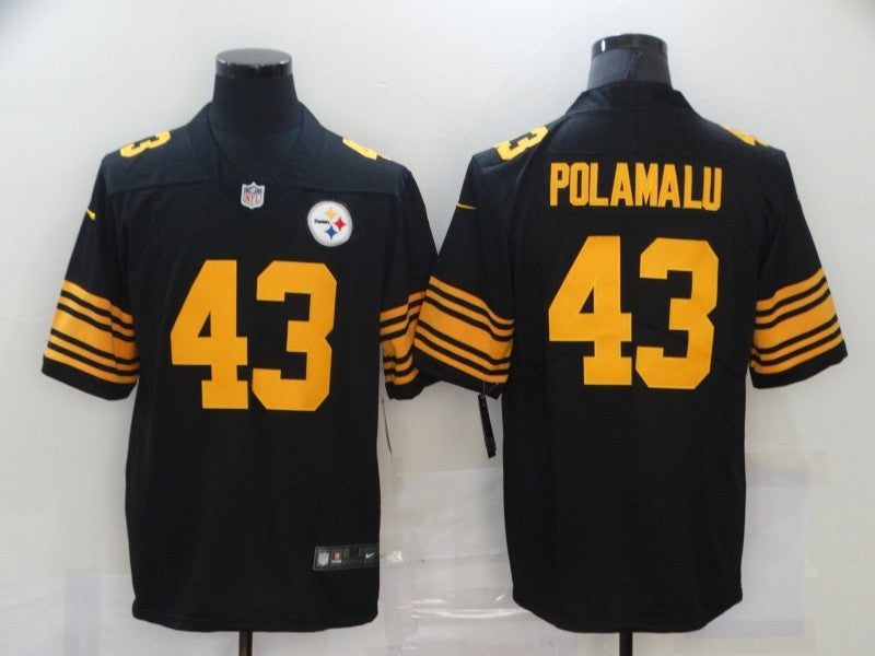Men's Pittsburgh Steelers Troy Polamalu #43 Black Alternate Legend Jersey1 football jersey product view 1