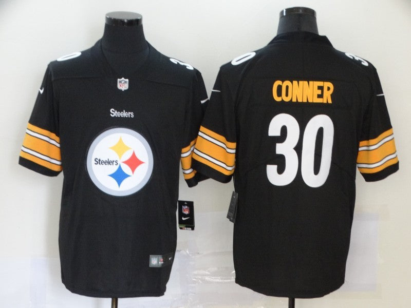 Men's Pittsburgh Steelers #30 James Conner Black Game Player Jersey1 football jersey product view 1