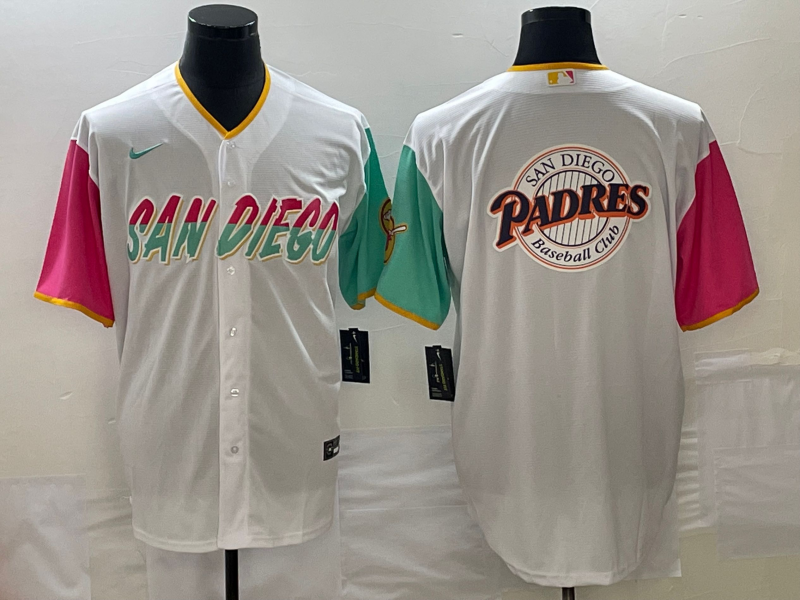Men's San Diego Padres White City Connect Replica Player Jersey baseball jersey product view 1