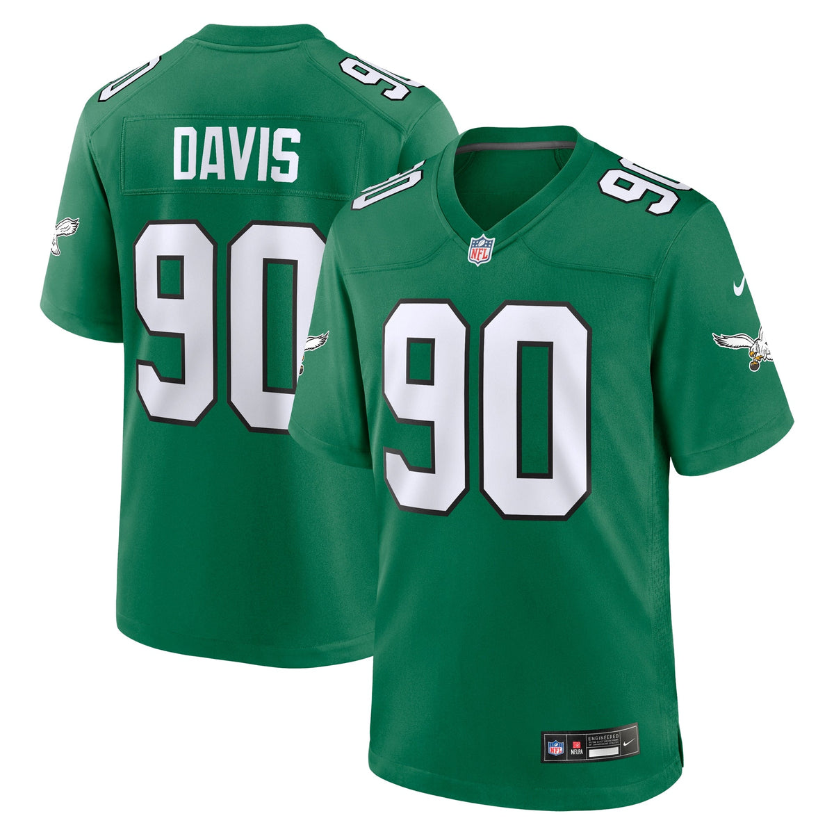 Jordan Davis Philadelphia Eagles Nike Alternate Game Jersey - Kelly Green football jersey product view 1
