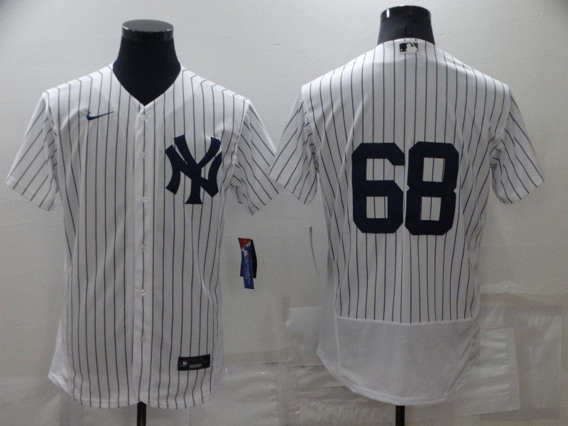 Men's New York Yankees Dellin Betances #68 White Replica Player Name Jersey1 baseball jersey product view 1