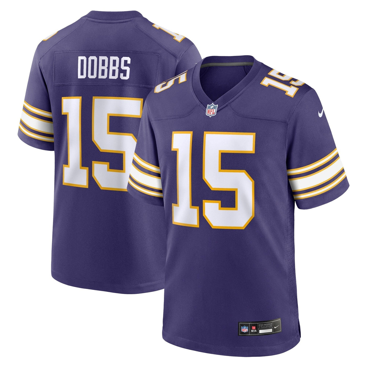 Joshua Dobbs Minnesota Vikings Nike Alternate Game Jersey - Purple football jersey product view 1