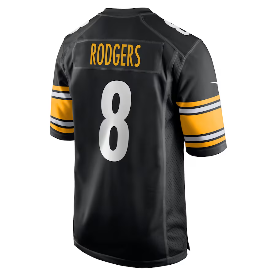 Men's Pittsburgh Steelers Aaron Rodgers Nike Black Game Jersey football jersey product view 3