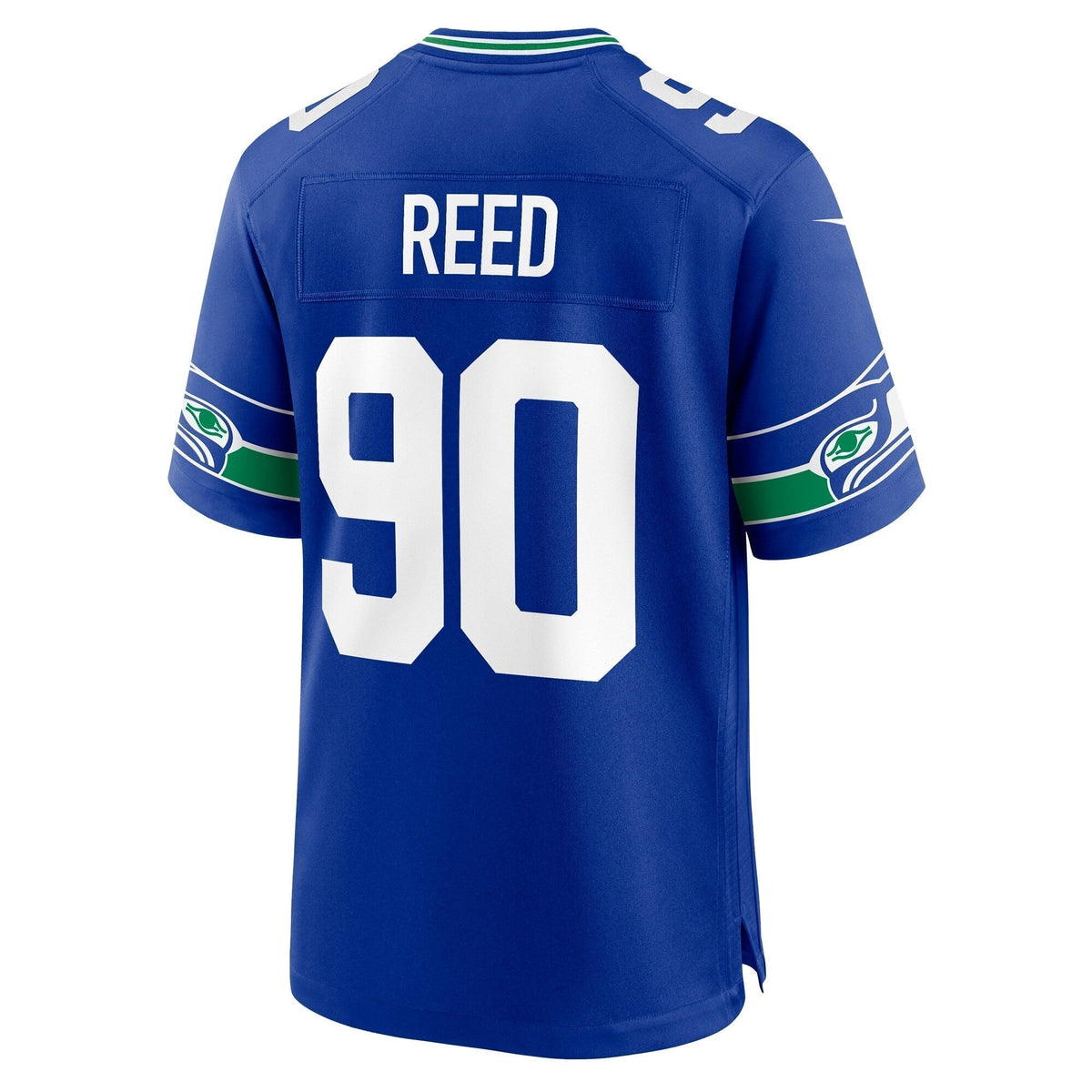 Jarran Reed Seattle Seahawks Nike Throwback Game Jersey - Royal football jersey product view 3