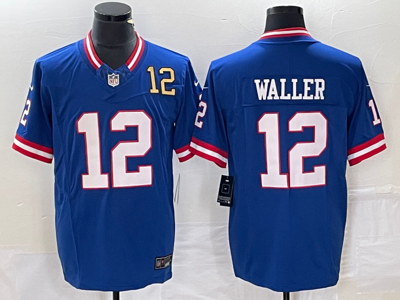 Men's New York Giants Darren Waller #12 Royal Classic Player Jersey1 football jersey product view 1