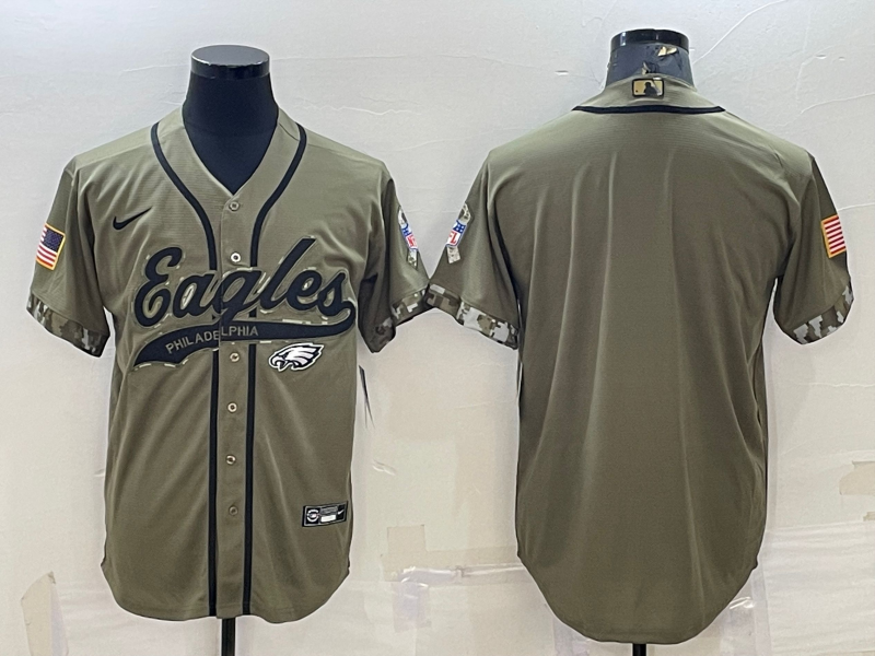 Men's Philadelphia Eagles Olive 2022 Salute To Service Limited Blank Jersey1 football jersey product view 1