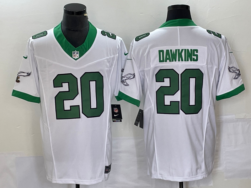 Men's Philadelphia Eagles Brian Dawkins #20 White Game Player Jersey1 football jersey product view 1