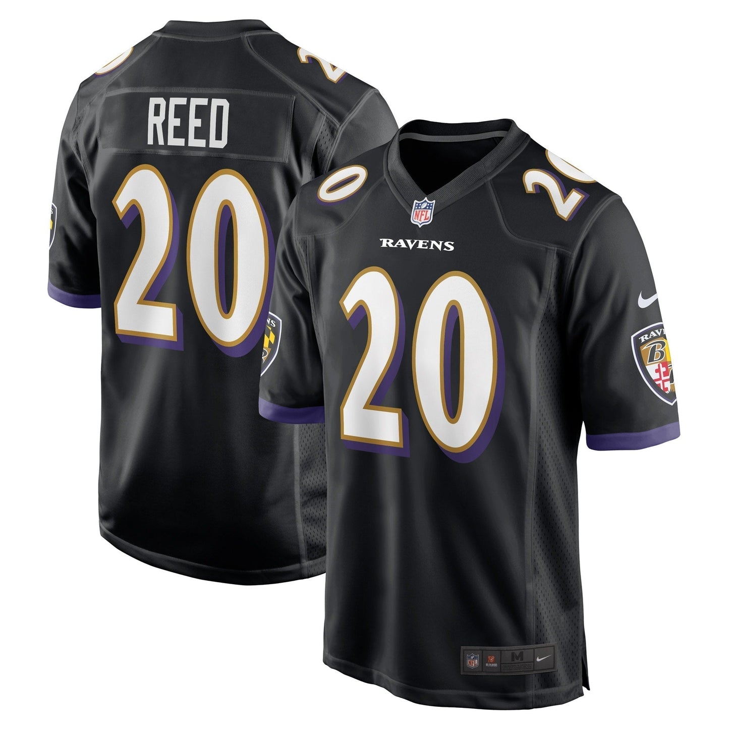 Ed Reed Baltimore Ravens Nike Retired Jersey - Black football jersey product view 1