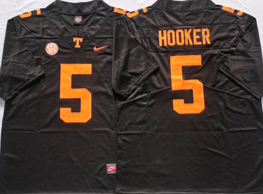 Men's Tennessee Volunteers Hendon Hooker #5 Black Player Game Jersey sports jersey product view 1