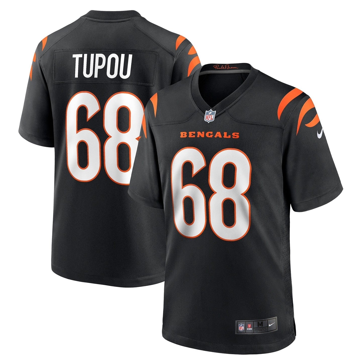Josh Tupou Cincinnati Bengals Nike Game Jersey - Black football jersey product view 1