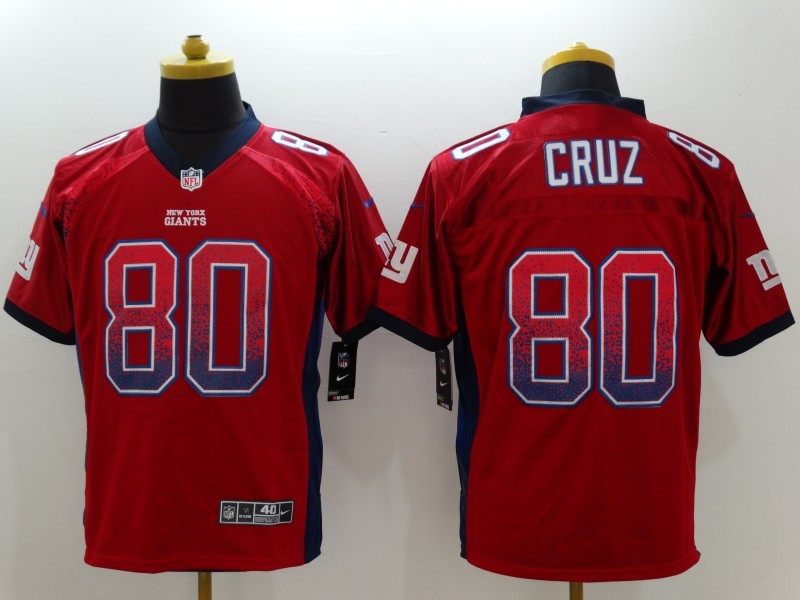 Men's New York Giants Victor Cruz #80 Red Game Jersey1 football jersey product view 1