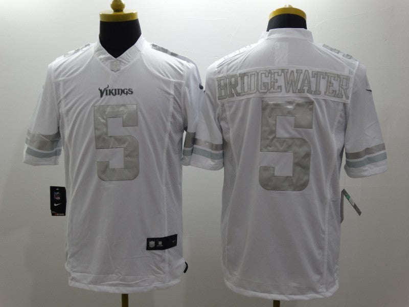 Men's Minnesota Vikings Teddy Bridgewater #5 White Game Jersey1 football jersey product view 1