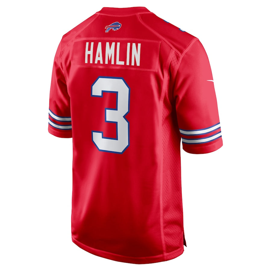Men's Buffalo Bills Damar Hamlin Nike Red Alternate Game Jersey football jersey product view 3
