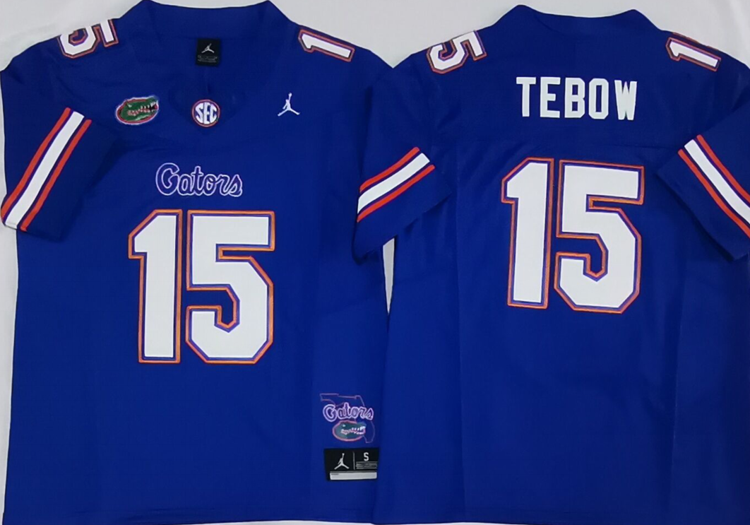 Men's Florida Gators Tim Tebow #15 Royal Player Game Jersey sports jersey product view 1
