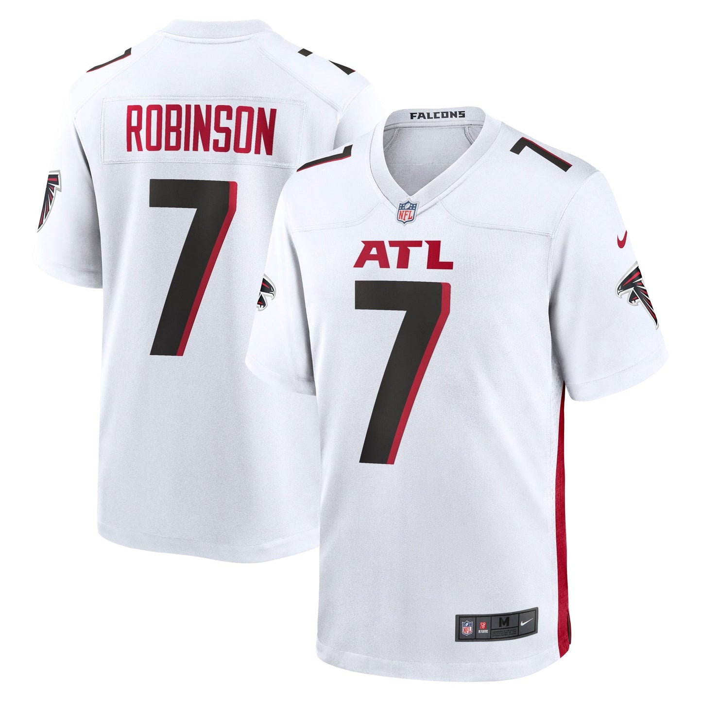 Bijan Robinson Atlanta Falcons Nike Game Jersey - White football jersey product view 1