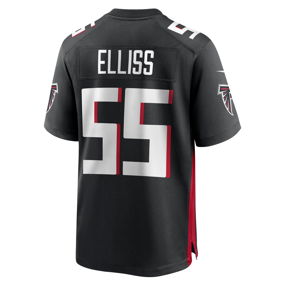 Kaden Elliss Atlanta Falcons Nike Game Jersey - Black football jersey product view 3