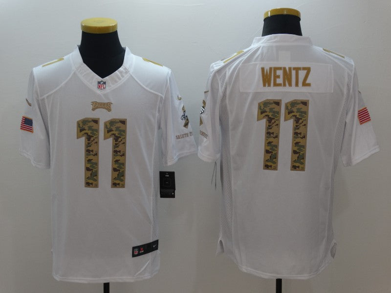 Men's Philadelphia Eagles #11 Carson Wentz White Game Player Jersey1 football jersey product view 1