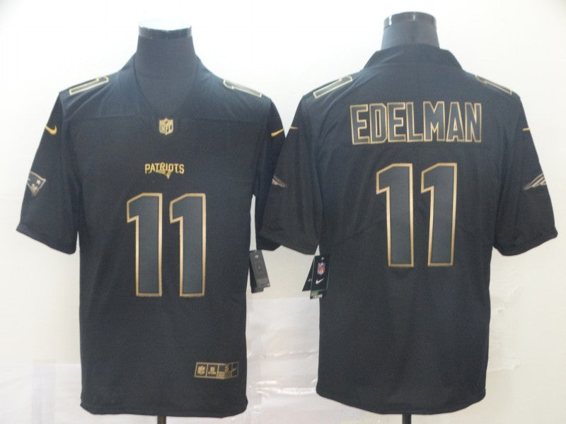 Men's New England Patriots #11 Julian Edelman Black Game Jersey1 football jersey product view 1