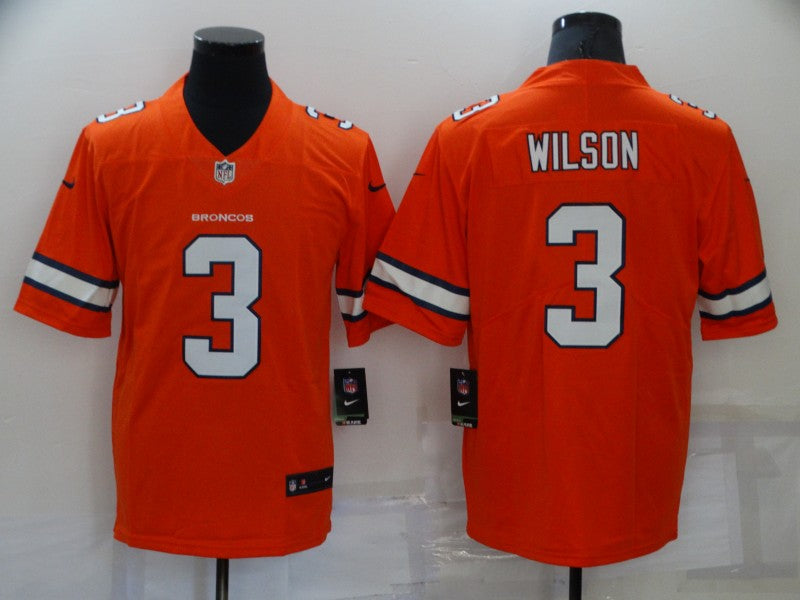 Men's Denver Broncos Russell Wilson #3 Orange Game Player Jersey1 football jersey product view 1