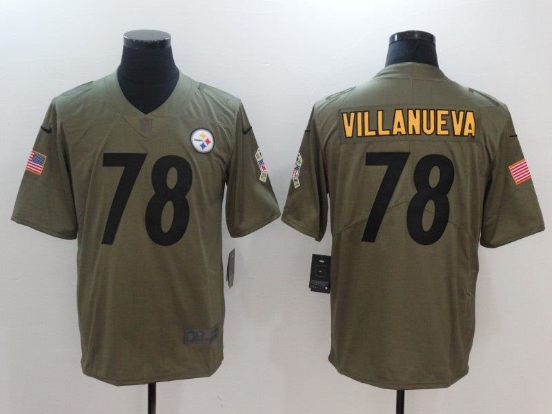 Men's Pittsburgh Steelers Alejandro Villanueva #78 Brown Player Game Jersey1 football jersey product view 1