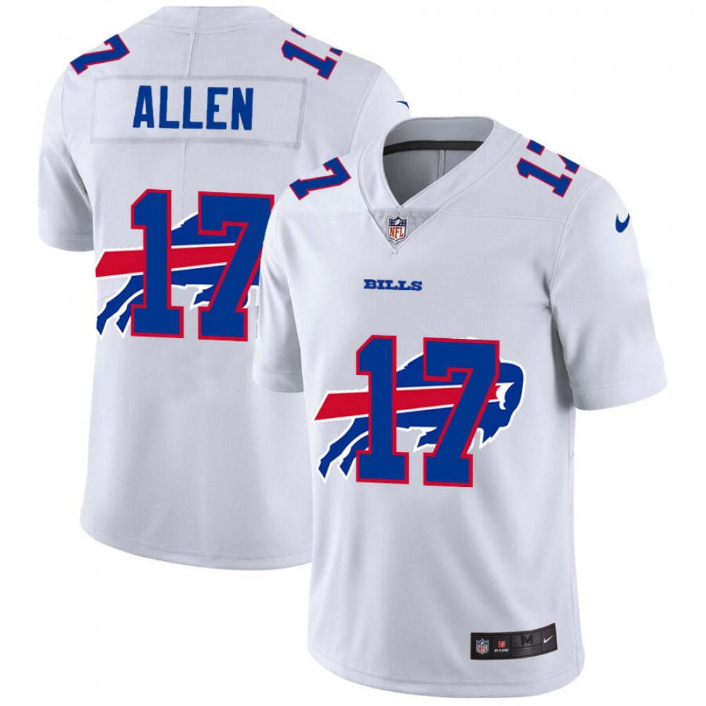 Men's Buffalo Bills #17 Josh Allen White Shadow Logo Limited Stitched Jersey football jersey product view 1
